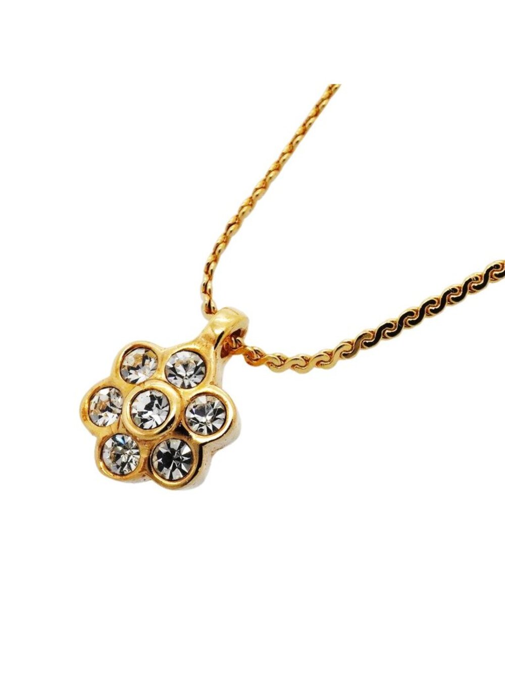 Dior Necklace Gold Plated Rhinestone
